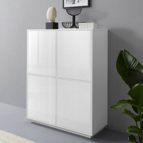 Mueble de TV moderno de madera antracita para montaje en pared con dos librerías Pella RT. (1/5)