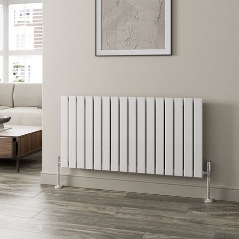 White Flat Panel Designer Radiator Vertical Horizontal 600 x 1212mm Single Panel (1/5)