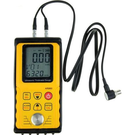 Misuratore di spessore digitale a ultrasuoni AR860, campo di misura da 1,0 a 300,0 mm (acciaio) per la misurazione di metalli e plastica (1/5)