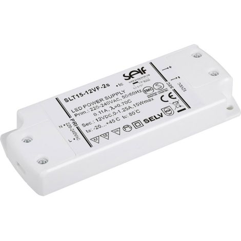 Self Electronics SLT15-12VF-2S LED-Trafo, LED-Treiber Konstantspannung 15 W 1.25 A 12 V/DC Montage