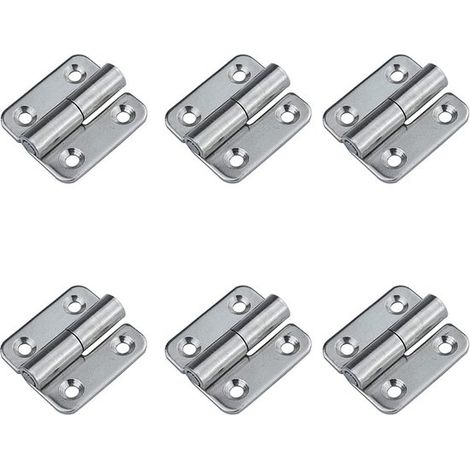 6 piezas, Bisagra para armario, Fácilmente ajustable, Bisagra extraíble, Bisagra de acero inoxidable, Bisagra para puerta, Plateada (1/5)