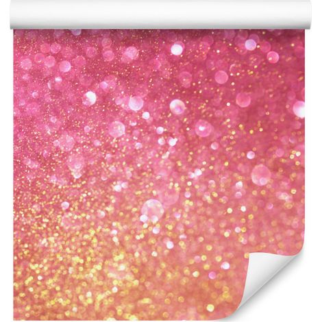 Papier peint pailleté corail et rose poudré pour salon et chambre 50x1000 cm (1/5)