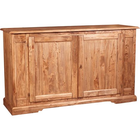 Country Sideboard aus massivem Lindenholz, naturfarben L180xPR58xH105 cm. Made in Italy