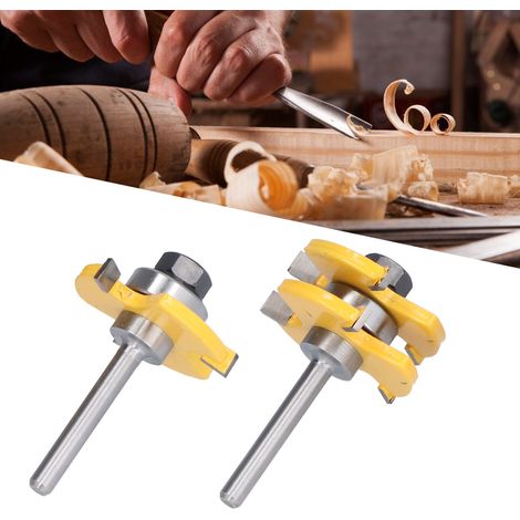 Ensemble de 2 Couteaux T à Billes pour Menuiserie - Outils de Jointage et Assemblage pour Bois - Parfait pour le Travail du Plancher - Kit de Fraises Professionnel-KZQ (1/5)
