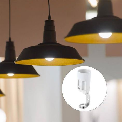 Douille E14 - Support De Lampe À Vis Pour Ampoules E14 - Hauteur 90 Mm - Plastique Blanc - Lot De 10 (1/5)