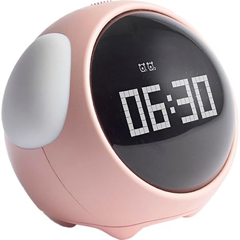 TOPBATHY Réveil Numérique LED à Expression Rose Alarme 1500mah (1/5)