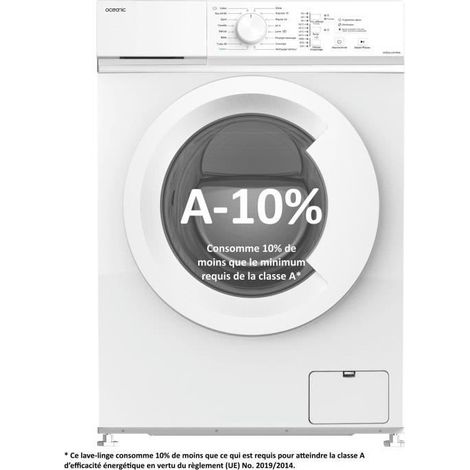 Oceanic – Lave-linge frontal 6 kg – Induction – 1000 trs/min – Moteur silencieux – Design blanc – 60 cm (1/3)