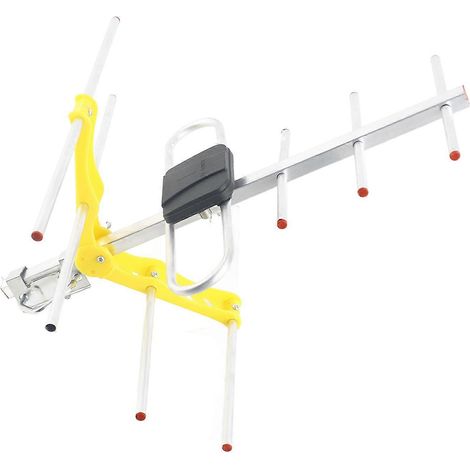 Antenne TV numérique extérieure HDTV DVB-T/T2 amplifiée 470-860 MHz, réception HD puissante pour téléviseurs, modèle amplifié, usage extérieur. (1/5)