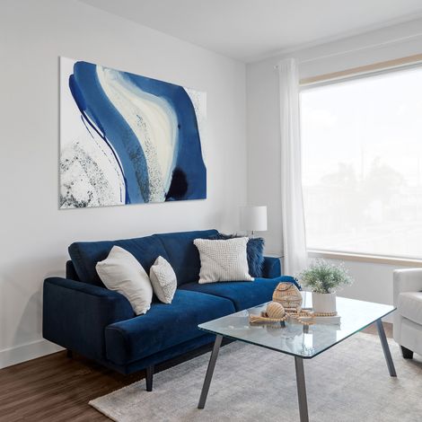 Tableau blue waves 01 en toile imprimée, 120x80 cm (1/5)