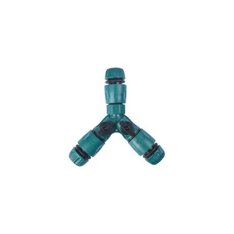 Répartiteur de tuyau d'eau à 3 voies et 2 robinets marche/arrêt, 3 connecteurs de tuyau femelles, fabriqué en matériaux de haute qualité, durable et pratique - Crezuo