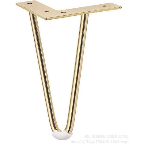 Pieds de meubles en métal de 10 cm, un ensemble de 2 pieds de table en fer en forme d'épingle à cheveux avec vis, remplaçables pour les pieds métalliques de canapés, chaises, armoires, fauteuils, pend (1/5)
