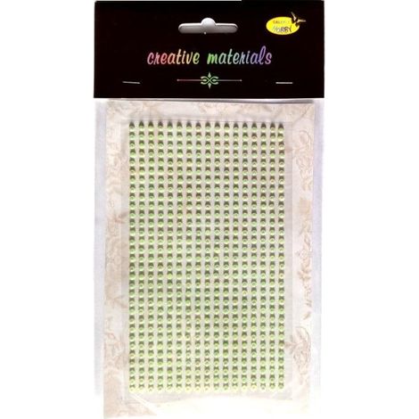 Adesivo con perline da 3 mm, 527 pezzi, verde chiaro