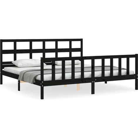 Maison Exclusive - Estructura de cama con cabecero madera maciza