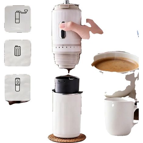 Cafetera portátil, carga USB, color blanco. (1/5)