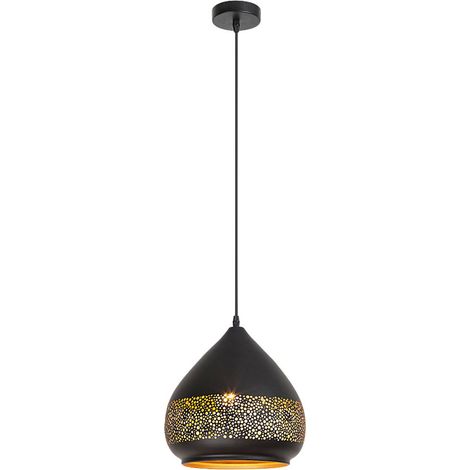 Suspension Rabalux Kaia noire métal E27 Ø27 H110 cm (1/5)