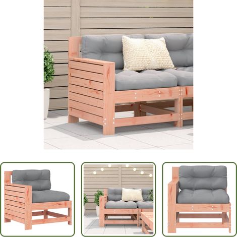 vidaXL Sofá de jardín con reposabrazos y cojín madera maciza Douglas (1/5)