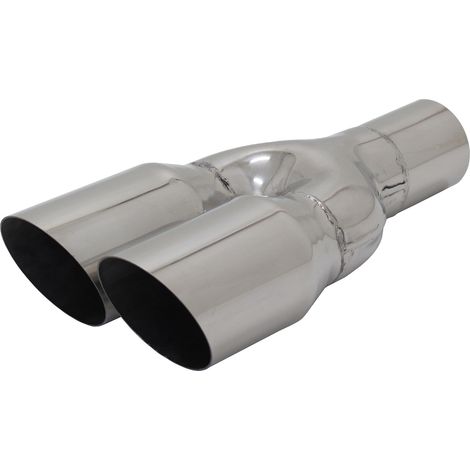 Embout d'échappement en acier inoxydable universel 2x76mm MS-Design avec ABE (1/5)