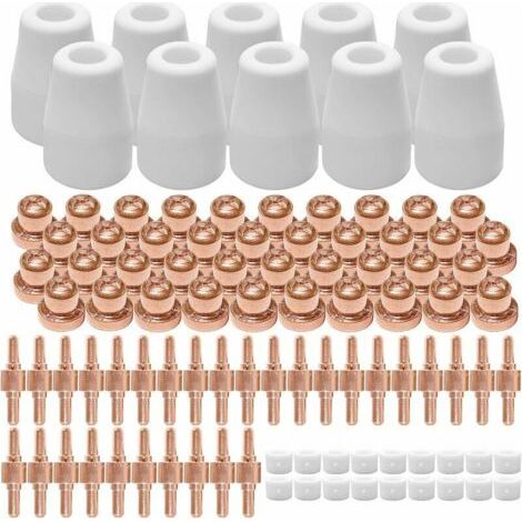 100 PCS Plasma Tip Buse électrode, Plasma Decoupe Electrode Tip Buse,Air Decoupe au Plasma Consommables,Decoupeur Plasma pour LG 40 PT 31 CUT40 CUT50