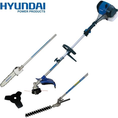 Decespugliatore + Tagliasiepi + Motosega/Troncarami/Tagliarami + Disco girevole 3 denti a scoppio 42,7cc Hyundai - 35250