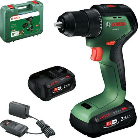 Bosch Akku-Bohrschrauber PSR18V-60 / 2x Akku PBA 18V 2.5Ah in Handwerkerkoffer - 06039D7202 (1/5)