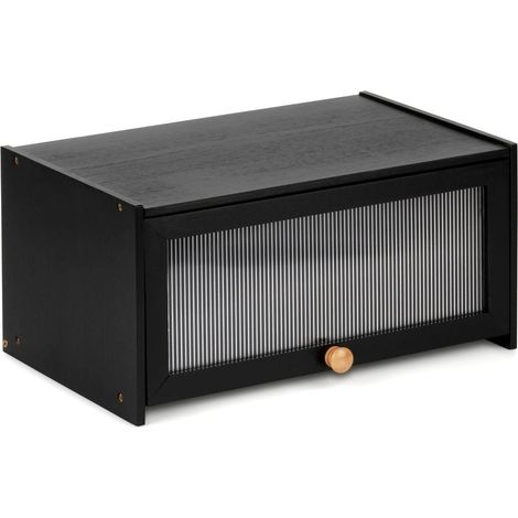 Black Bamboo Bread Box 40x25x20 cm (1/5)