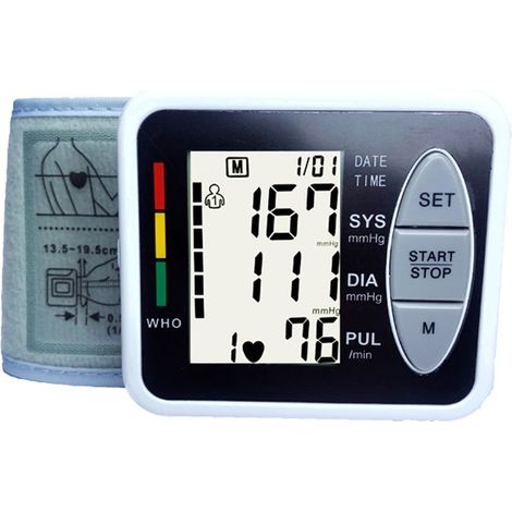Kaelt - Tensiomètre électronique professionnel au bras, tensiomètre à brassard intelligent et précis, détection automatique de l'hypertension, arythmie, pouls, brassard réglable（noir） (1/3)