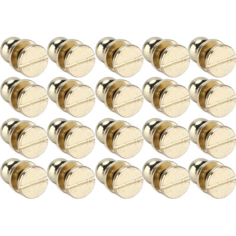 Lot de 20 rivets en laiton résistants à l'abrasion, imitation or, accessoires de quincaillerie pour bagages, pour les amateurs de loisirs créatifs (10 x 8 mm).