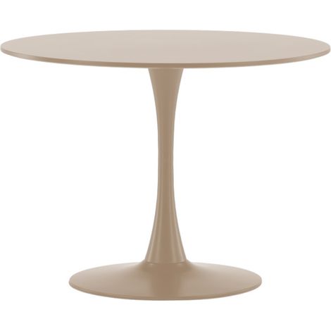Table à manger ronde 4 personnes en bois et métal ø100cm - Beige - Glade (1/4)
