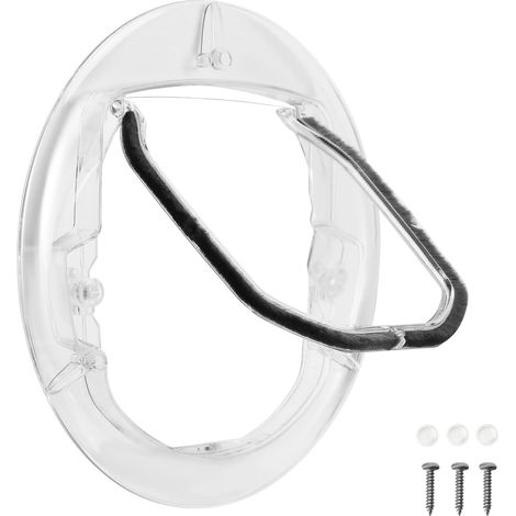 Porte pour animal domestique transparente à 4 voies, chatière ronde avec kit de revêtement de porte (1/5)