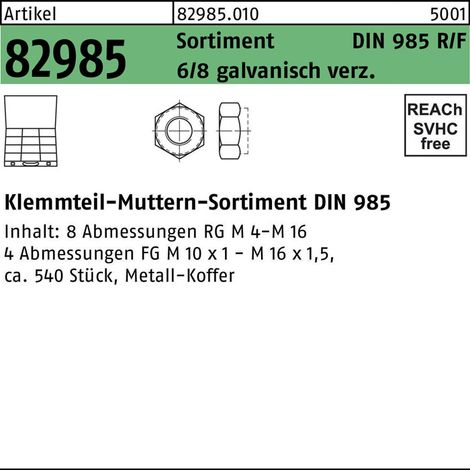 DIN 985 Sortiment gal Zn, Sicherungsmuttern S (1/2)