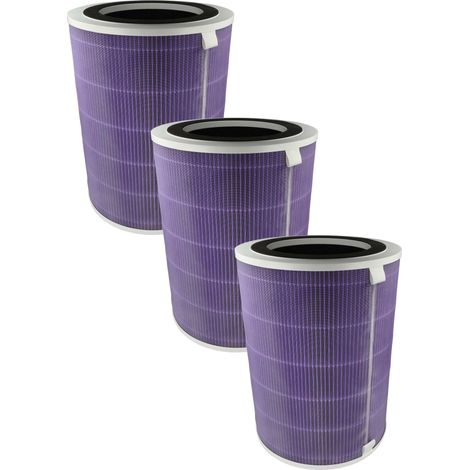 vhbw 3x filtro aria sostituisce Proscenic A9Mor per purificatore d'aria - filtro combinato prefiltro + HEPA(H13) + carbone attivo + ioni d'argento