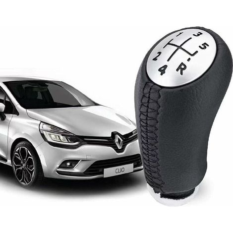 Pommeau de Vitesse Clio 3 – EN CUIR - Levier de Vitesse 5 Vitesses pour Laguna / Megane 2 / Clio 4 / Scenic / Kangoo (1/5)