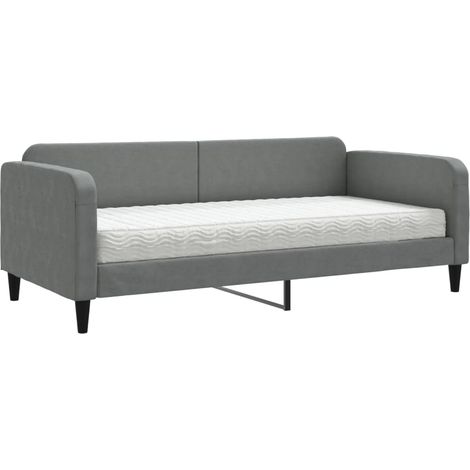Maison Exclusive - Divano Letto con Materasso Grigio Scuro 90x200 cm in Tessuto (1/5)
