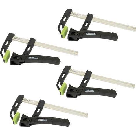 4x Einhandzwinge 80kg Spannkraft 16cm Spannbereich Aluminium Schnellspannzwinge
