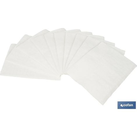 Packung mit 20 29 x 21,5 cm großen Staubfänger-Mopp-Ersatzteilen aus weißem Polyester (1/4)