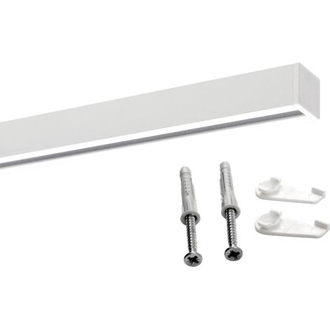 Gardinenschiene Innenlauf auf Maß 1-läufig Weiß - Serie Square 60cm