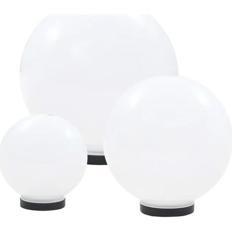 Set di 3 lampade decorative sferiche a LED 20 x 30 x 40 cm per creare un'atmosfera accogliente realizzate in PMMA bianco 020045971