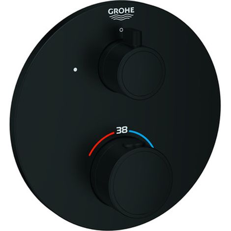 THM-Brausebatt. Grohtherm 102212 1 Abgänge FMS für 35604 rund matt black (1/3)