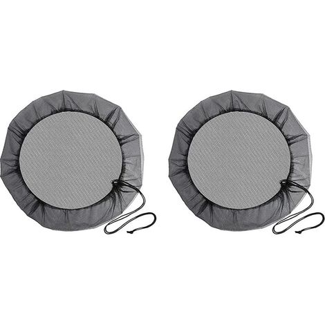 VURAHOME - Regentonnennetz, 2-teiliges Schutznetz mit Kordelzug, Mücken- und Haustierabdeckung für Regenwassersammler (Durchmesser 95 cm) (1/5)