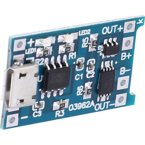 10 Stück 5V 1A Micro-USB 18650 Lithium LiPo Akku-Ladeschutzplatine Lademodul 1A Lithium-Akku-Ladeschutzplatine (1/5)
