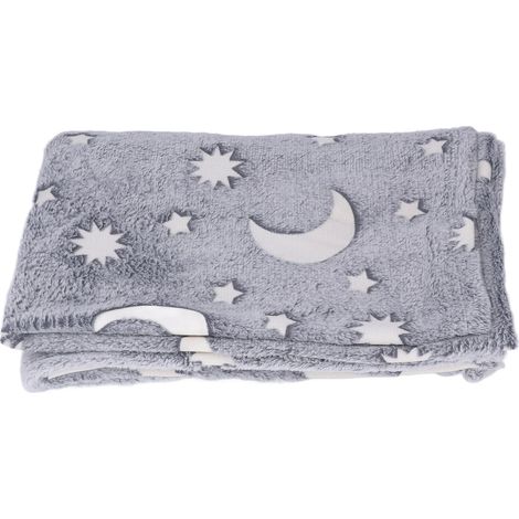 Couverture polaire douce et chaude - Couverture lumineuse pour lit, canapé, toutes saisons - Gris (1/5)