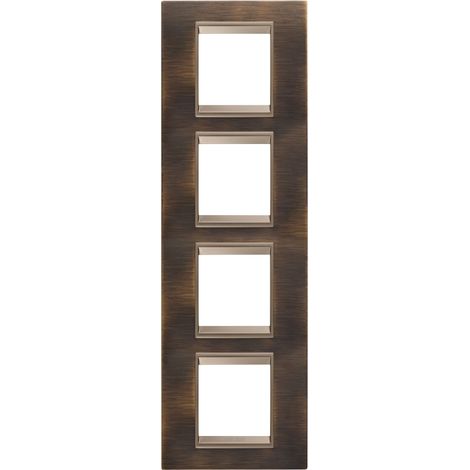 PLAQUE LUX 2+2+2+2P V MÉTAL LAITON GEWISS GW16229XQ