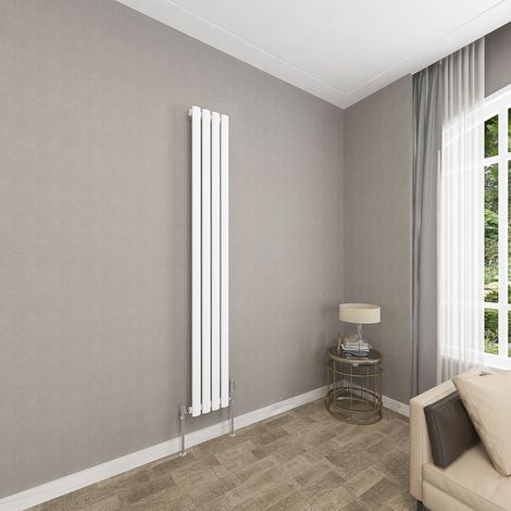1800x236mm White Single Oval Column Radiator Vertical Modern Central Heating Radiators