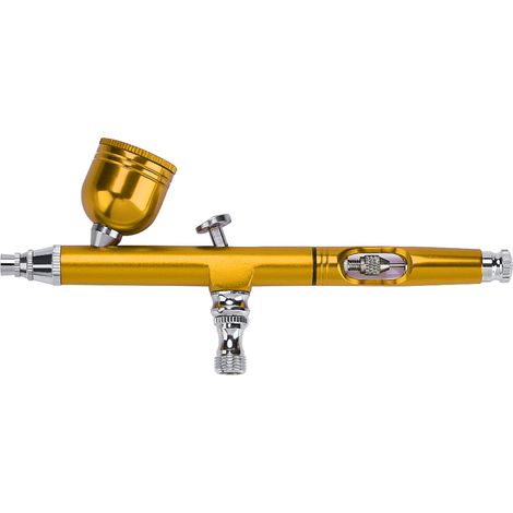 Pistolet aérographe à gravité doré 0,3 mm pour peinture artistique, tatouage, nail art et décoration de gâteaux (1/5)