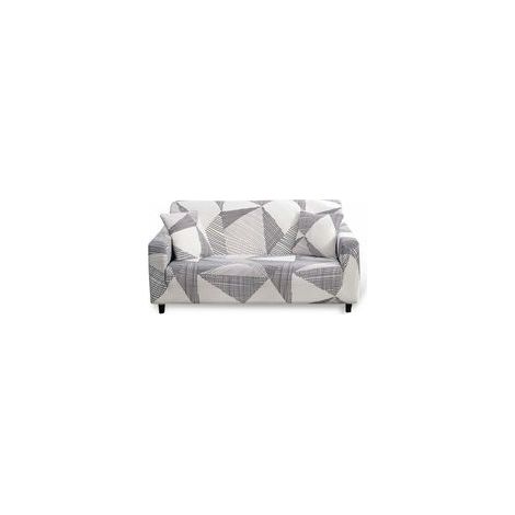 Housse de canapé extensible 2 places avec accoudoirs, élastique, universelle, antidérapante, sans taie d'oreiller – (1/5)