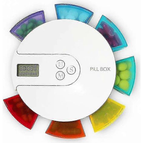 Distributeur automatique de pilules Days avec alarmes - Gestionnaire de médicaments électronique (1/4)