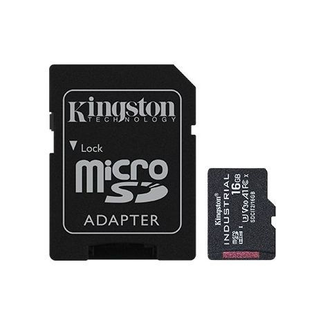 Kingston UHS-I 16 GB Industrielle microSDHC/SDXC-Karte Flash-Speicherklasse Klasse 10, UHS-I, U3, V30, A1 SD-Adapter (1/3)