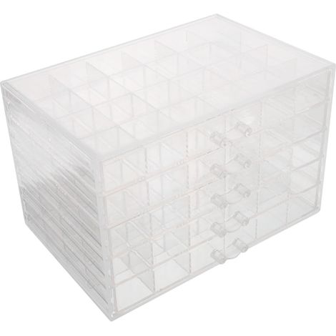 Boîte à Tiroirs Empilable pour Pierres et Cristaux Organisateur en Plastique Transparent à 5 Niveaux 120 Compartiments Grosse Capacité pour Collection D’Garçon et Filles (1/5)