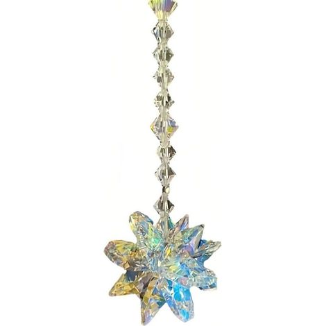 Fleur attrape-soleil cristal, pendentif rétroviseur, décoration intérieure auto scintillante (1/4)