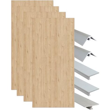 ONDEE - Kit instalación paneles murales nicho FLORA madera 200cm perfil cromado